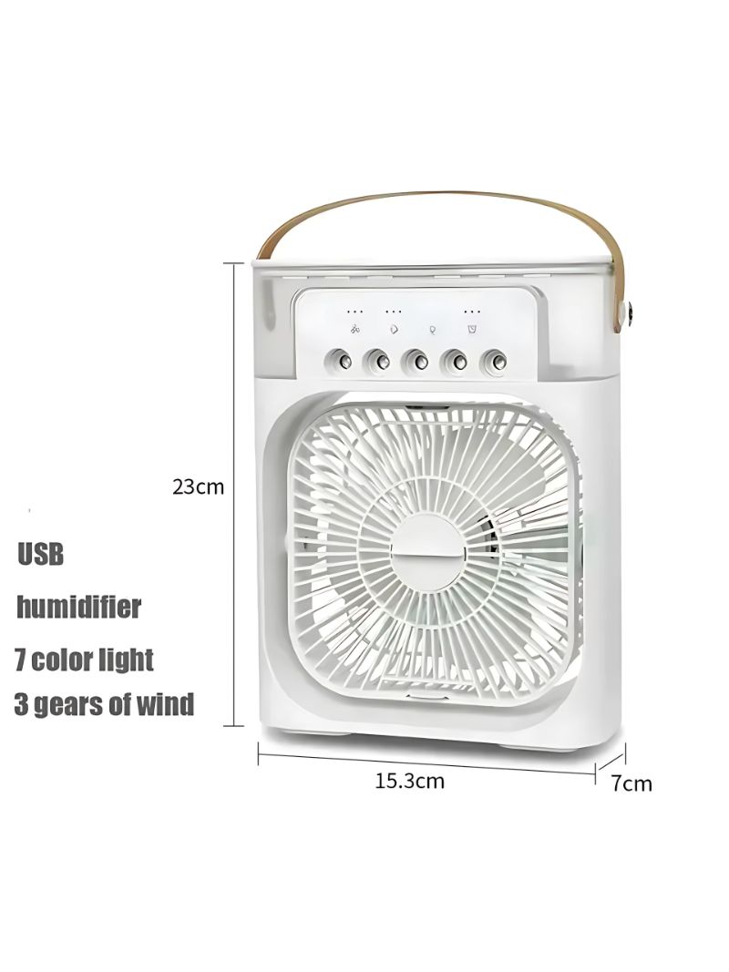 Ventoinha Humidificadora Portátil 3-em-1 com Luz LED e Aromaterapia thumbnail 10