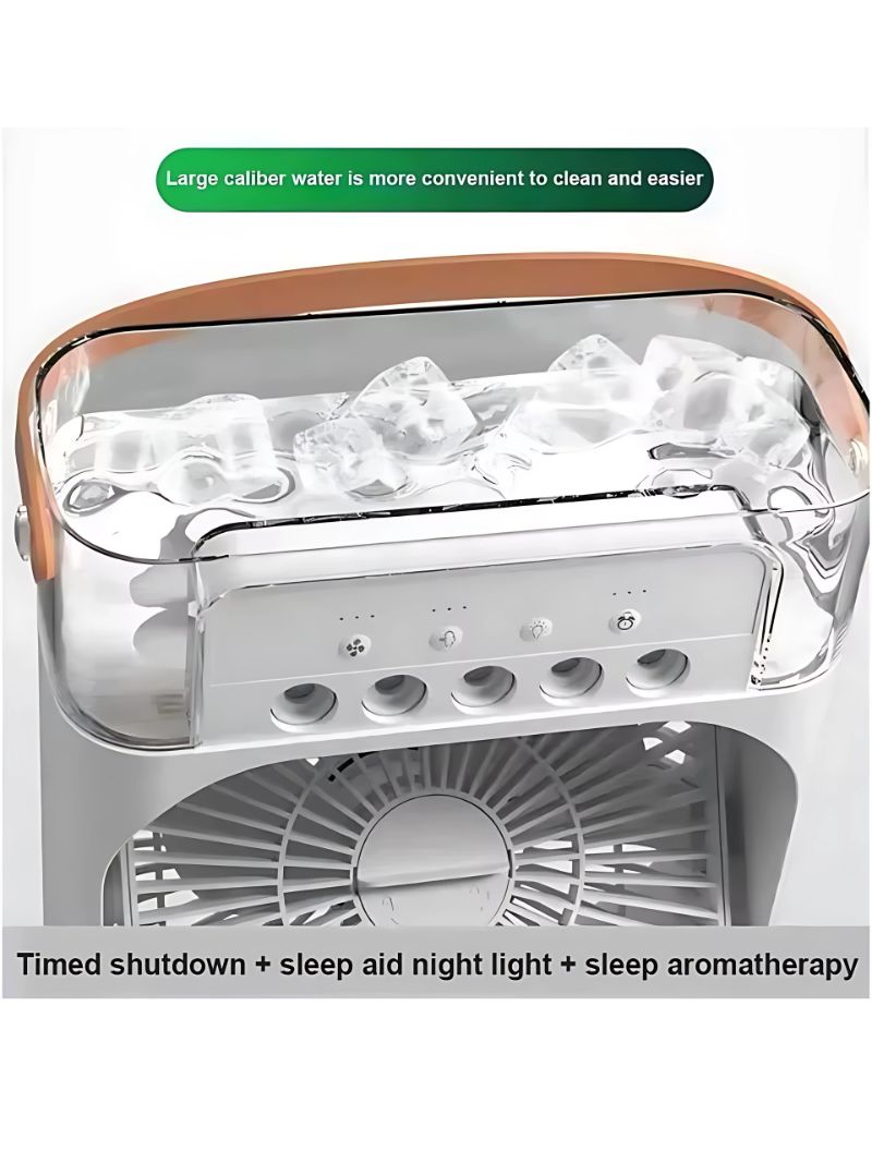 Ventoinha Humidificadora Portátil 3-em-1 com Luz LED e Aromaterapia thumbnail 4